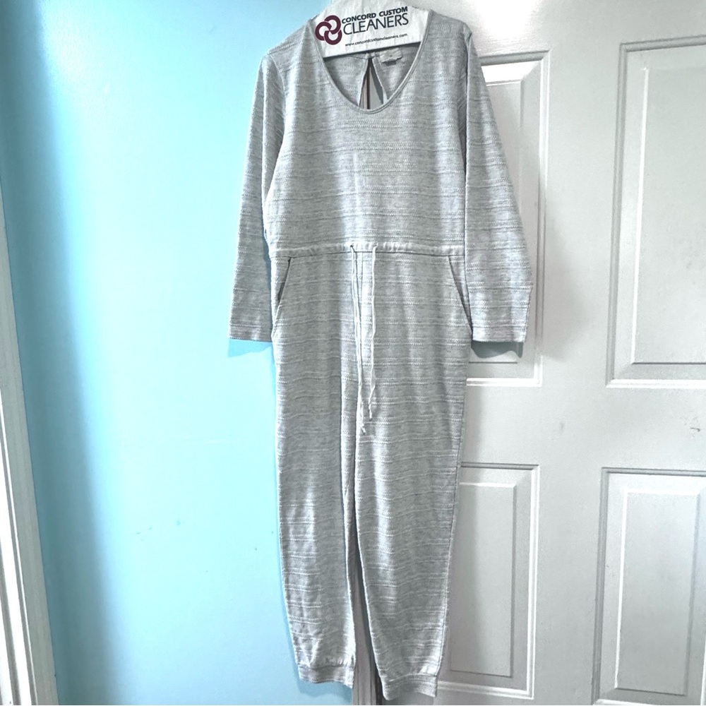 World Market Long Sleeve Cotton Lounge Jumpsuit Women's Size S/M Grey EUC - Picture 2 of 6